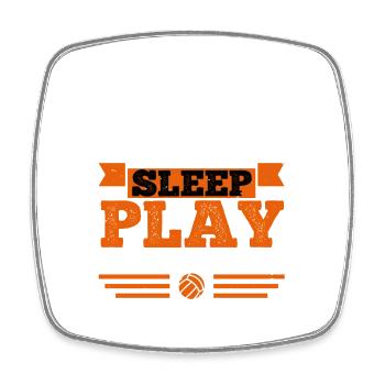 Eat sleep play volleyball - Magnet carré - blanc - Devant