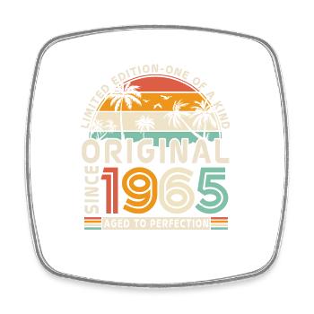 Vintage 1965 Birthday Gift - Square fridge magnet - white - Front