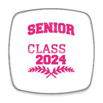 Senior Mom Class of 2024 Proud Mama Funny - Square fridge magnet - white - Front