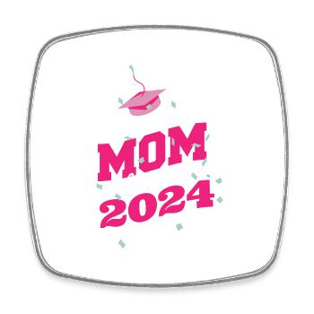 Senior Mom Class of 2024 Proud Mother Funny - Square fridge magnet - white - Front