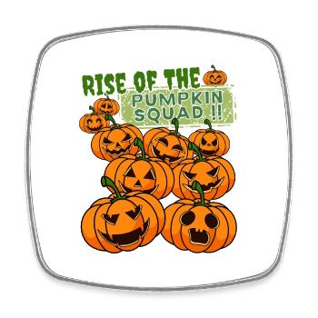 "Pumpkin Squad", Kürbis Erwachen Halloween - Viereckiger Kühlschrankmagnet - Weiß - Vorne