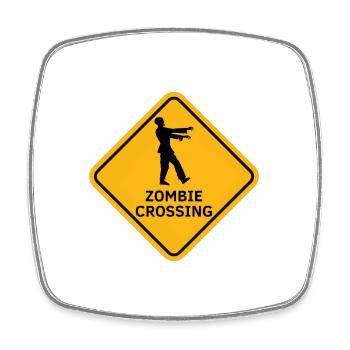 "Zombies Crossing", australisches Zombie-Panel - Viereckiger Kühlschrankmagnet - Weiß - Vorne