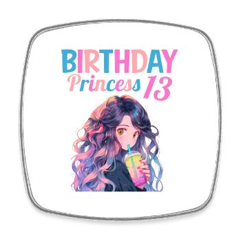 Anime Mandga Boba Bubble Tea 13th Birthday - Square fridge magnet - white - Front