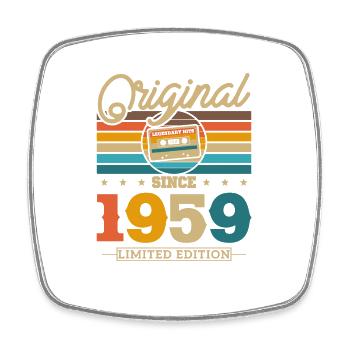 Vintage 1959 Geburtstag - Viereckiger Kühlschrankmagnet - Weiß - Vorne
