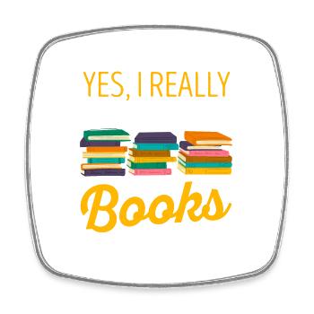 Ja, ich brauche wirklich alle diese Bücher in der - Viereckiger Kühlschrankmagnet - Weiß - Vorne