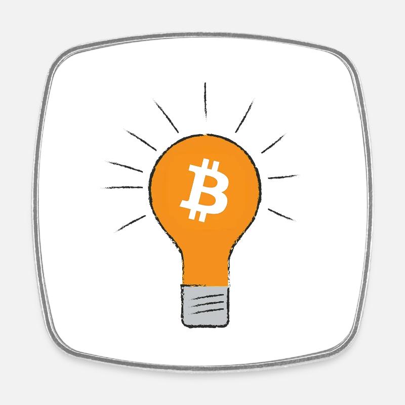 Bitcoin Glühbirne idee - Viereckiger Kühlschrankmagnet - Weiß