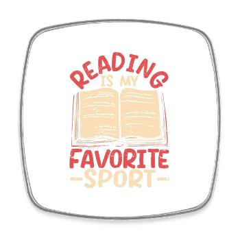 Reading is my favorite sport book lover - Square fridge magnet - white - Front