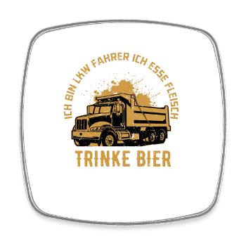 Ich bin LKW Fahrer Trucker Berufsfahrer - Viereckiger Kühlschrankmagnet - Weiß - Vorne
