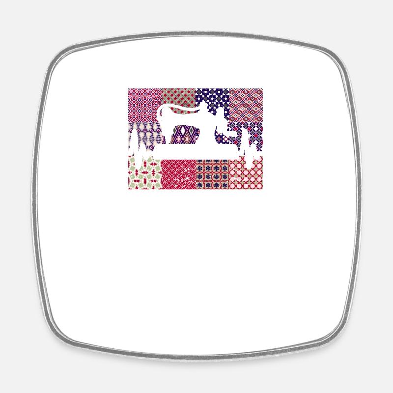 Quilter heartbeat sewing quilting sewing sewing sewing closer - Square fridge magnet - white