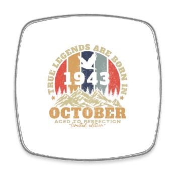 October 1943 vintage retro anniversary 1943 - Square fridge magnet - white - Front