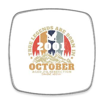 Retro birthday gift Vintage in October 2001 - Square fridge magnet - white - Front