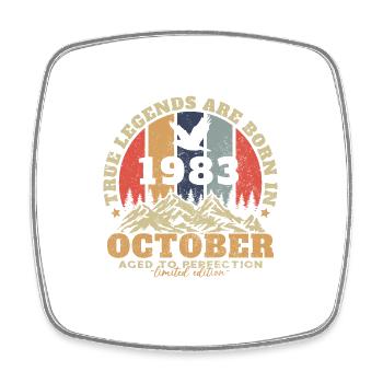 October 1983 Vintage Retro Birthday Gift - Square fridge magnet - white - Front
