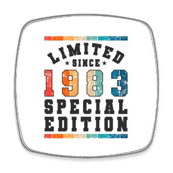 Edition limitée depuis 1983 Cadeau d’anniversaire - Magnet carré - blanc - Devant