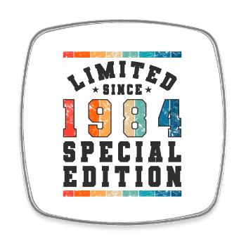 Edition limitée depuis 1984 Cadeau d’anniversaire - Magnet carré - blanc - Devant