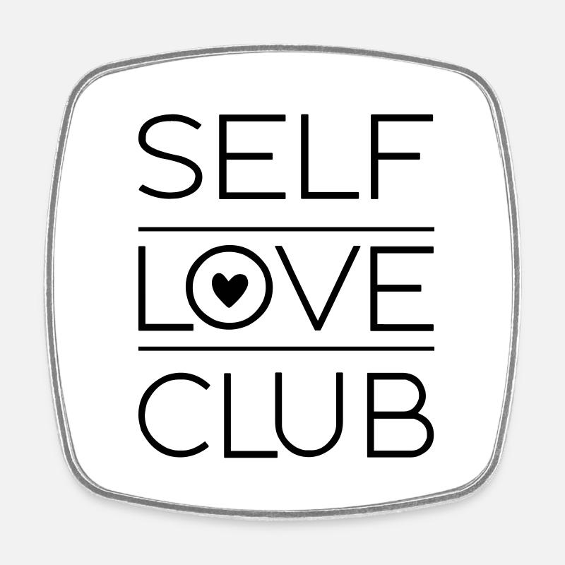 Self love club - Square fridge magnet - white