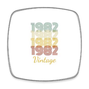Cadeau d’anniversaire vintage né en 1982 Slogan - Magnet carré - blanc - Devant