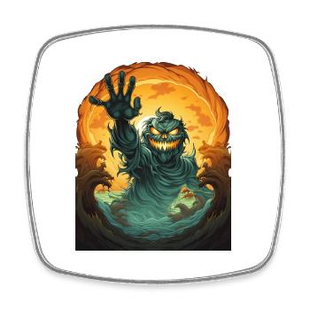 Halloween Emerging Hands Spooky Pumpkin - Viereckiger Kühlschrankmagnet - Weiß - Vorne