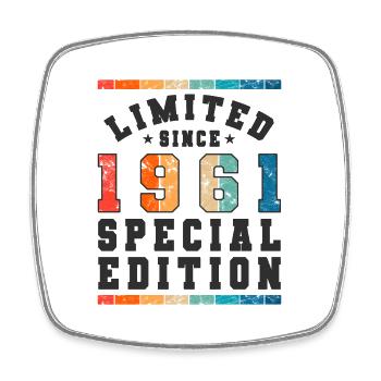 Edition limitée depuis 1961 Cadeau d’anniversaire - Magnet carré - blanc - Devant