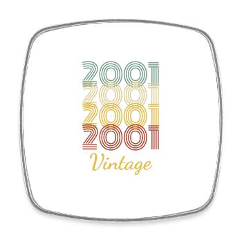 Vintage Birthday Gift Born In 2001 Slogan - Square fridge magnet - white - Front