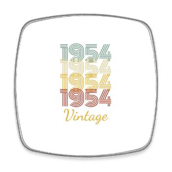 Cadeau d’anniversaire vintage né en 1954 Slogan - Magnet carré - blanc - Devant