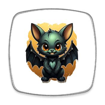 Chauve-souris Halloween I Cartoon Mignonne chauve-souris - Magnet carré - blanc - Devant