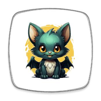 Chauve-souris Halloween I Cartoon Mignonne chauve-souris - Magnet carré - blanc - Devant