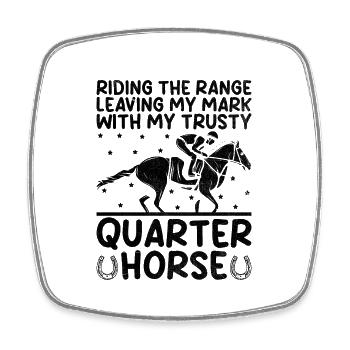 American Quarter Horse Equestrian Horse Lover Hors - Magnet carré - blanc - Devant