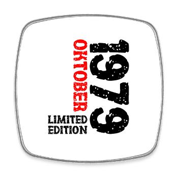 1979 Oktober Limited Edition 44. Geburtstag Deko - Viereckiger Kühlschrankmagnet - Weiß - Vorne
