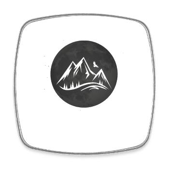 Full Moon - Mountain - - Square fridge magnet - white - Front