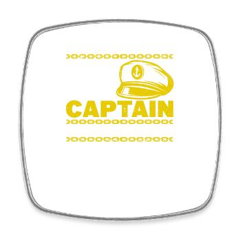 I'm the captain I'm always quite funny - Square fridge magnet - white - Front