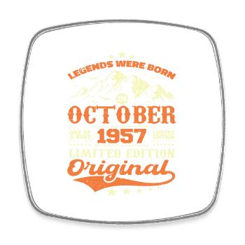 Original octobre 1957 vintage anniversaire 1957 - Magnet carré - blanc - Devant