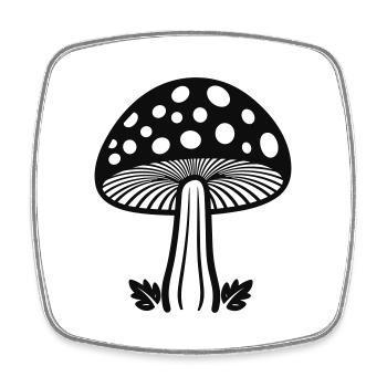 mushroom - Square fridge magnet - white - Front