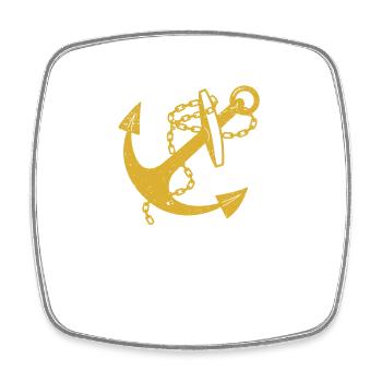 Nautical Anchor Funny Boating Sailors Pirates - Square fridge magnet - white - Front