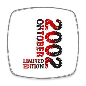 2002 Oktober Limited Edition 21. Geburtstag Deko - Viereckiger Kühlschrankmagnet - Weiß - Vorne