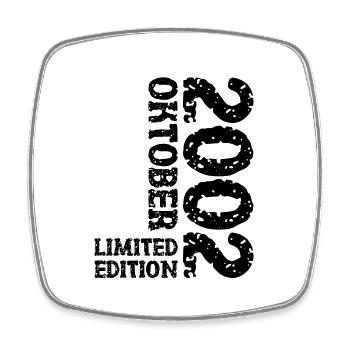 2002 Oktober Limited Edition 21. Geburtstag Deko - Viereckiger Kühlschrankmagnet - Weiß - Vorne