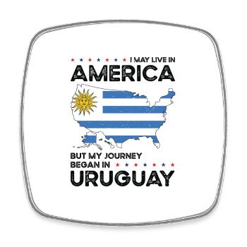 Uruguayan American Patriot USA Grown - Magnet carré - blanc - Devant
