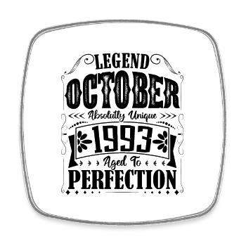October 1993. October 1993 Birthday Gift. - Square fridge magnet - white - Front