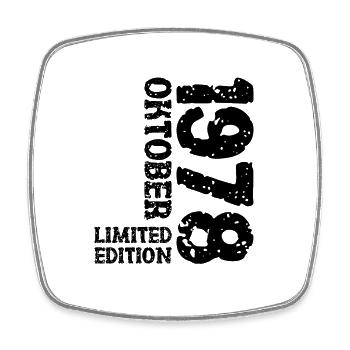 1978 Oktober Limited Edition 45. Geburtstag Deko - Viereckiger Kühlschrankmagnet - Weiß - Vorne