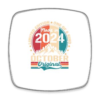 October 2024 Birthday Gift 2024 October - Square fridge magnet - white - Front