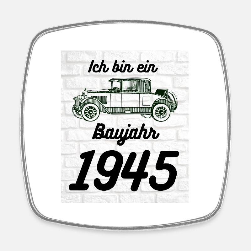 Oldtimer 1945 - Viereckiger Kühlschrankmagnet - Weiß