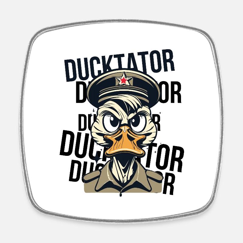 Ducktator - Square fridge magnet - white