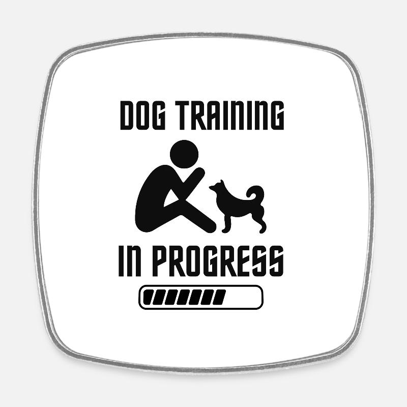 Dog training - Square fridge magnet - white