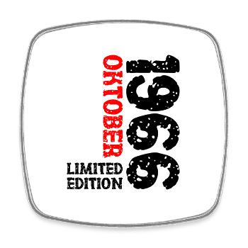 1966 Oktober Limited Edition 57. Geburtstag Deko - Viereckiger Kühlschrankmagnet - Weiß - Vorne