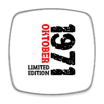 1971 Oktober Limited Edition 52. Geburtstag Deko - Viereckiger Kühlschrankmagnet - Weiß - Vorne