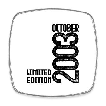 Oktober 2003 Jubiläumsgeschenk. Oktober 2003. - Viereckiger Kühlschrankmagnet - Weiß - Vorne