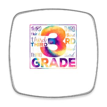 Tie Dye 3. Klasse Drittes Typografie-Team Schüler - Viereckiger Kühlschrankmagnet - Weiß - Vorne