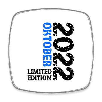 2022 Oktober Limited Edition 1. Geburtstag Deko - Viereckiger Kühlschrankmagnet - Weiß - Vorne