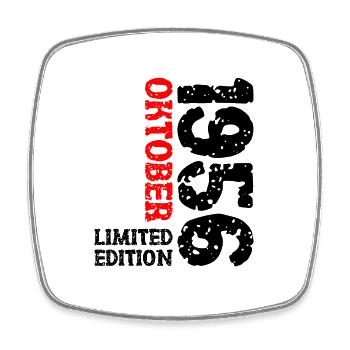 1956 Oktober Limited Edition 67. Geburtstag Deko - Viereckiger Kühlschrankmagnet - Weiß - Vorne