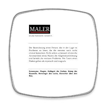 Definition Maler - Viereckiger Kühlschrankmagnet - Weiß - Vorne