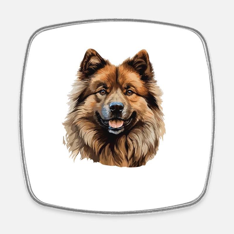 Chien Eurasier - Magnet carré - blanc